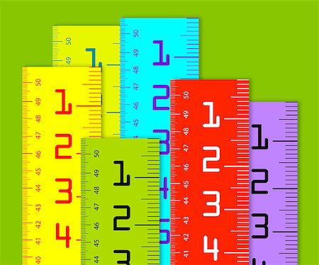 simsearch:400-05294430,k - colorful Millimeter and inch rulers isolated on a white background. Fotografie stock - Microstock e Abbonamento, Codice: 400-07290328