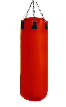 simsearch:400-07036748,k - Red Punching bag for boxing or kick boxing sport, isolated on white background. Foto de stock - Royalty-Free Super Valor e Assinatura, Número: 400-07290357