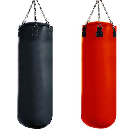 simsearch:400-07036748,k - Punching bag for boxing or kick boxing sport, isolated on white background. Foto de stock - Royalty-Free Super Valor e Assinatura, Número: 400-07290360