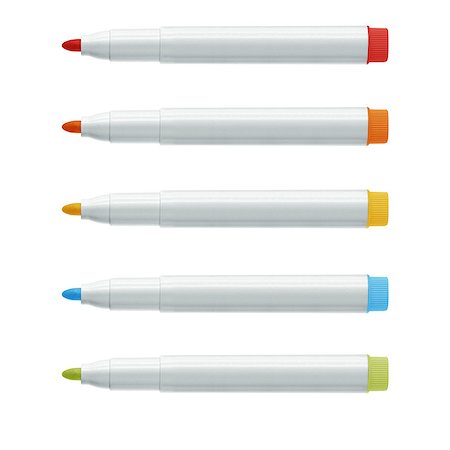 simsearch:400-05044785,k - Colorful text highlighter pens, (with clipping work path) Stockbilder - Microstock & Abonnement, Bildnummer: 400-07290556