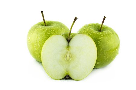 simsearch:400-07619844,k - Fresh green apple on white background  with a clipping path Foto de stock - Royalty-Free Super Valor e Assinatura, Número: 400-07290603