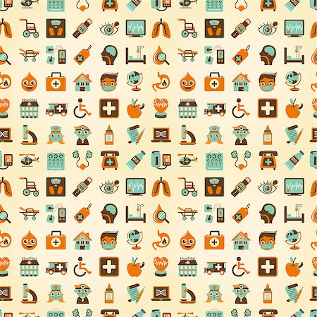 drugs heart - seamless retro Medical pattern Stock Photo - Budget Royalty-Free & Subscription, Code: 400-07290697