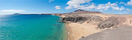 Panoramana of Papagayo Beach in Lanzarote, Canary Islands Stock Photo - Budget Royalty-Free & Subscription, Code: 400-07290800