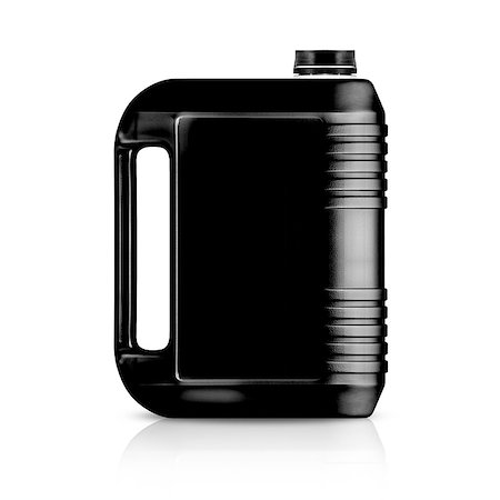 simsearch:400-04855669,k - Black plastic gallon, jerry can  isolated on a white background.  (with clipping work path) Stock Photo - Budget Royalty-Free & Subscription, Code: 400-07290826