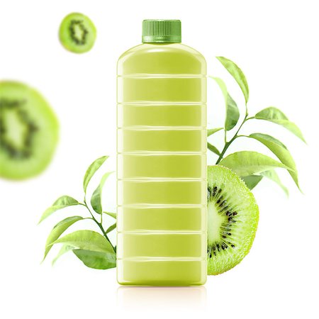 simsearch:614-06896427,k - kiwi juice in a plastic container jug with fresh kiwi and leaves on a white background. Foto de stock - Super Valor sin royalties y Suscripción, Código: 400-07290848