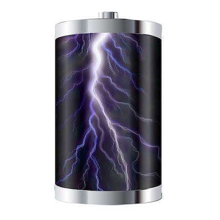 simsearch:400-07115437,k - Battery cell containing powerful bolt of lightning Photographie de stock - Aubaine LD & Abonnement, Code: 400-07291316