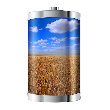 simsearch:400-07115437,k - Battery cell containing ripe field of wheat Photographie de stock - Aubaine LD & Abonnement, Code: 400-07291319