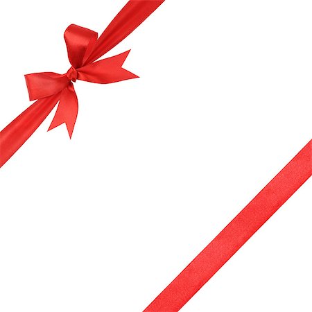 red christmas invitation - red simple tied ribbon bow composition, isolated on white Stock Photo - Budget Royalty-Free & Subscription, Code: 400-07291362