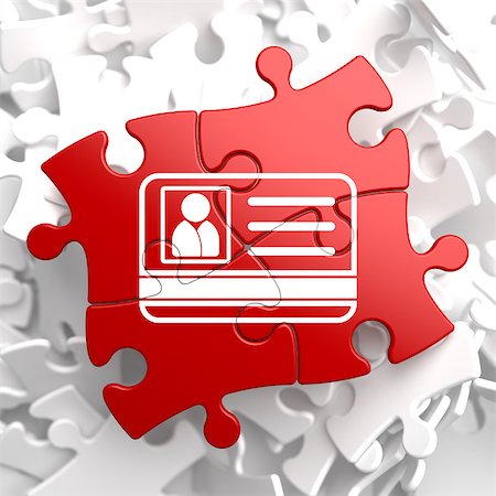 simsearch:400-04982603,k - ID Card Icon on Red Puzzle. Identification Concept. Stock Photo - Budget Royalty-Free & Subscription, Code: 400-07291435