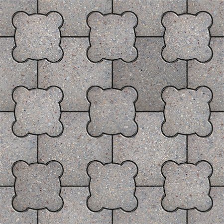 simsearch:400-04875459,k - Gray Pavement of Figured Slabs on the Square. Seamless Tileable Texture. Photographie de stock - Aubaine LD & Abonnement, Code: 400-07291445