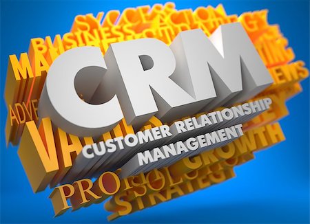 sales data - CRM - Customer Relationship Management. The Words in White Color on Cloud of Yellow Words on Blue Background. Stock Photo - Budget Royalty-Free & Subscription, Code: 400-07291457