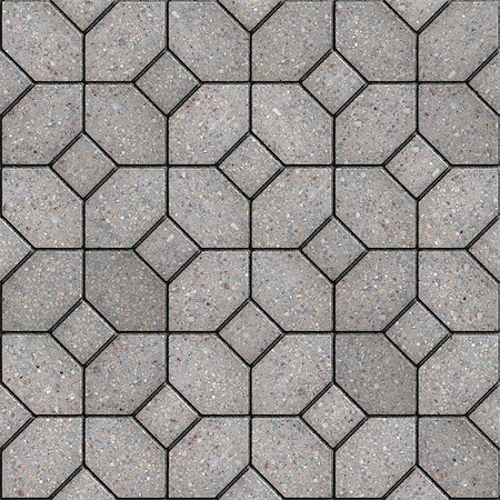simsearch:400-04875459,k - Gray Pavement of Four Hexagons Around the Square. Seamless Tileable Texture. Photographie de stock - Aubaine LD & Abonnement, Code: 400-07291485