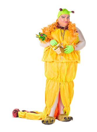 dress for fat women - Cheerful man, Drag Queen, in a Female Suit, over white background Stock Photo - Budget Royalty-Free & Subscription, Code: 400-07291702