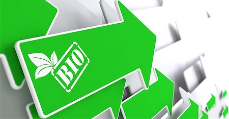 simsearch:400-05738922,k - BIO Concept on Green Arrow on a Grey Background. Stockbilder - Microstock & Abonnement, Bildnummer: 400-07292365