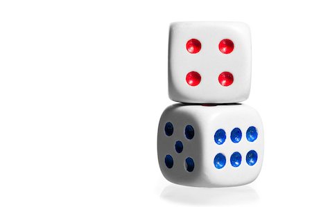 symbols dice - two white dice stand by each other on a white background Stock Photo - Budget Royalty-Free & Subscription, Code: 400-07292421