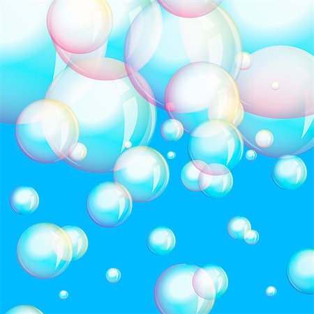 simsearch:400-07293164,k - Foam - soap bubbles on the blue background Foto de stock - Super Valor sin royalties y Suscripción, Código: 400-07292492