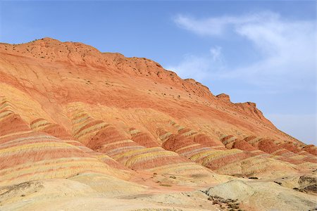 pinnacles desert - Colorful mountains of Danxia landform in Gansu, China Foto de stock - Super Valor sin royalties y Suscripción, Código: 400-07292654