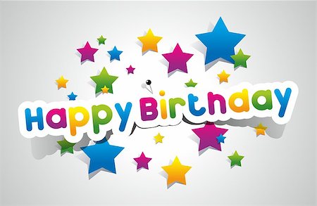 Happy Birthday Card vector illustration Stock Photo - Budget Royalty-Free & Subscription, Code: 400-07292834