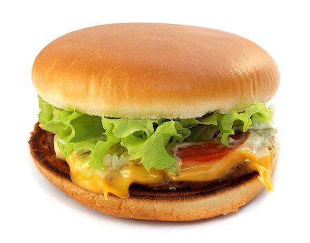Tasty big burger on white background Stock Photo - Budget Royalty-Free & Subscription, Code: 400-07293010