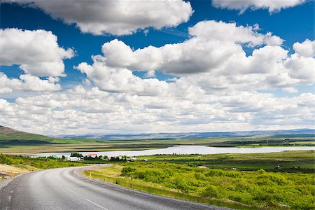 pleasant valley - Icelandic countryside landscape in summer season. Bright summer day with nice puffy clouds. Laugarvatn lake, west Iceland. Stock Photo - Budget Royalty-Free & Subscription, Code: 400-07293056