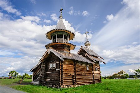 simsearch:400-07090264,k - Antique wooden Orthodox Church at Kizhi island in Russia Stock Photo - Budget Royalty-Free & Subscription, Code: 400-07293156