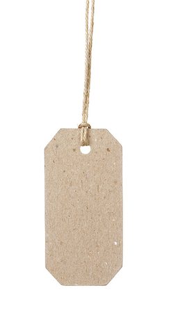 empty tag on twine with space for writing something, isolated on white background Stock Photo - Budget Royalty-Free & Subscription, Code: 400-07293597