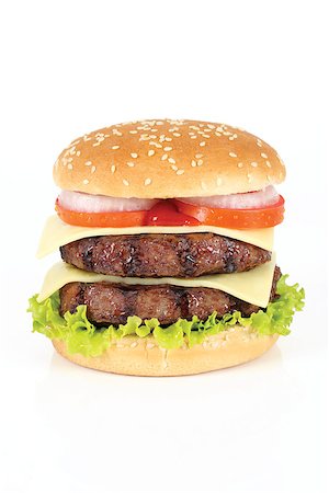 simsearch:400-07293811,k - beef burger on white background Stock Photo - Budget Royalty-Free & Subscription, Code: 400-07293777