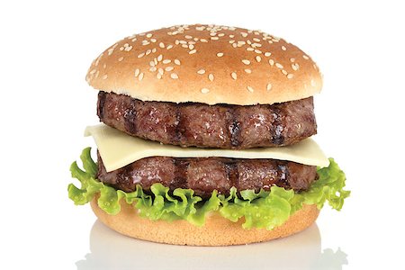 simsearch:400-07293811,k - beef burger on white background Stock Photo - Budget Royalty-Free & Subscription, Code: 400-07293799