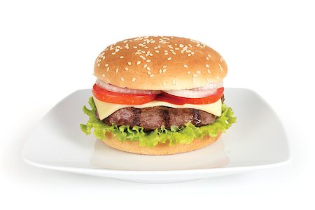 simsearch:400-07293811,k - beef burger on white background Stock Photo - Budget Royalty-Free & Subscription, Code: 400-07293802