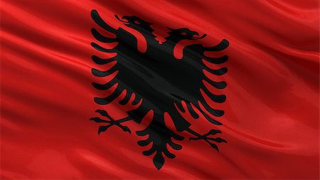 simsearch:400-07293975,k - Flag of Albania waving in the wind Stock Photo - Budget Royalty-Free & Subscription, Code: 400-07293934
