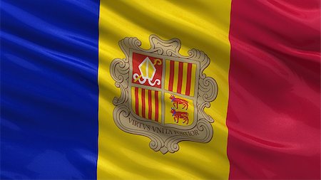 simsearch:400-06202298,k - Flag of Andorra waving in the wind Photographie de stock - Aubaine LD & Abonnement, Code: 400-07293935