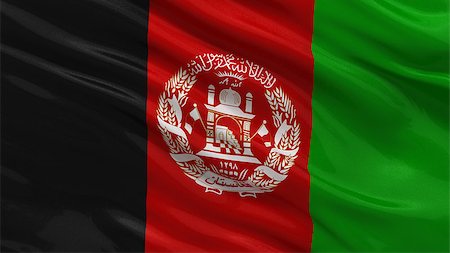 simsearch:400-07293975,k - Flag of Afghanistan waving in the wind Stock Photo - Budget Royalty-Free & Subscription, Code: 400-07293932