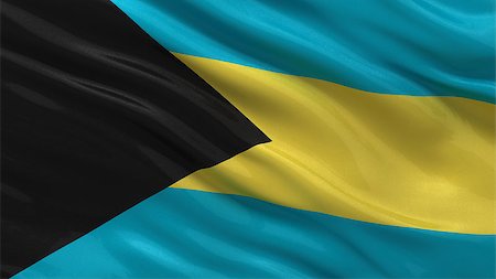 simsearch:400-07293975,k - Flag of the Bahamas waving in the wind Stock Photo - Budget Royalty-Free & Subscription, Code: 400-07293941