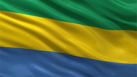 simsearch:400-07293975,k - Flag of Gabon waving in the wind Stock Photo - Budget Royalty-Free & Subscription, Code: 400-07293968