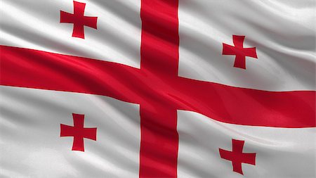 simsearch:400-07293975,k - Flag of Georgia waving in the wind Stock Photo - Budget Royalty-Free & Subscription, Code: 400-07293970