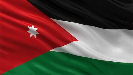 simsearch:400-07293975,k - Flag of Jordan waving in the wind Stock Photo - Budget Royalty-Free & Subscription, Code: 400-07293986