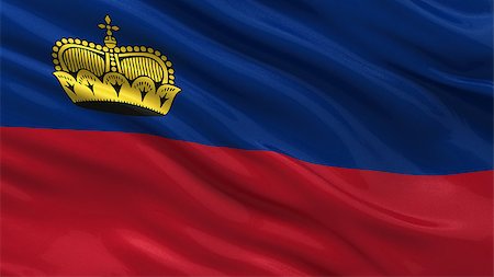 simsearch:400-07293975,k - Flag of Liechtenstein waving in the wind Stock Photo - Budget Royalty-Free & Subscription, Code: 400-07293996