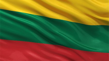 simsearch:400-07293975,k - Flag of Lithuania waving in the wind Stock Photo - Budget Royalty-Free & Subscription, Code: 400-07293997
