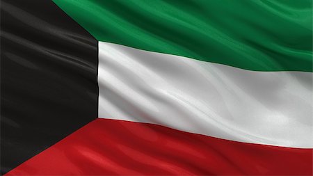 simsearch:400-07293975,k - Flag of Kuwait waving in the wind Stock Photo - Budget Royalty-Free & Subscription, Code: 400-07293991