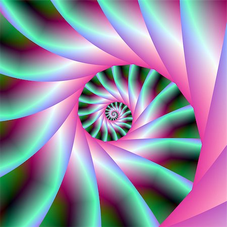 simsearch:400-06699301,k - Digital abstract fractal images with a spiral step design in pink and green. Stock Photo - Budget Royalty-Free & Subscription, Code: 400-07304171