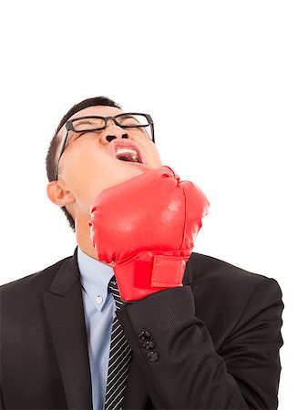 simsearch:400-04333650,k - businessman attack himself with boxing gloves Stock Photo - Budget Royalty-Free & Subscription, Code: 400-07304192