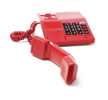 simsearch:400-07038627,k - Red Telephone On White Background Fotografie stock - Microstock e Abbonamento, Codice: 400-07304423