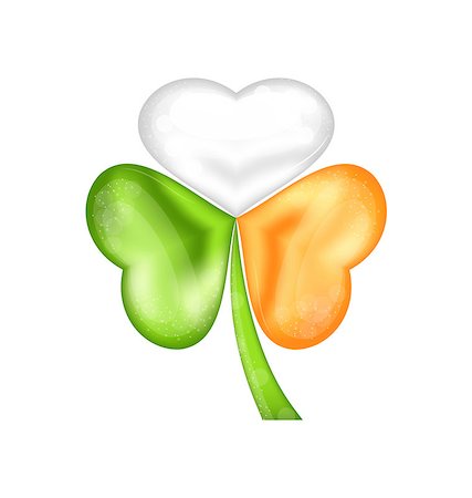 simsearch:400-07303639,k - Illustration shamrock in Irish flag color for saint patrick day - vector Photographie de stock - Aubaine LD & Abonnement, Code: 400-07305989