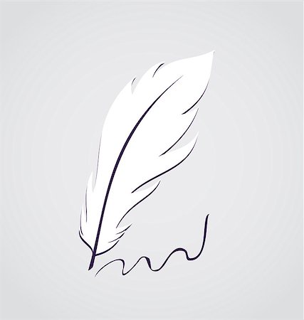 simsearch:400-04824743,k - Illustration white feather calligraphic pen isolated - vector Photographie de stock - Aubaine LD & Abonnement, Code: 400-07306030