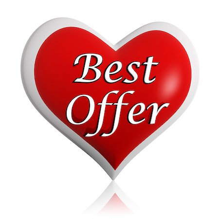 simsearch:400-07169053,k - valentines day best offer 3d red heart banner with white text, seasonal business concept Stockbilder - Microstock & Abonnement, Bildnummer: 400-07306128