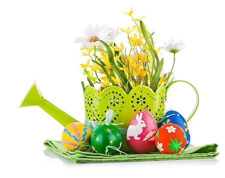 simsearch:400-07306161,k - easter egg with spring flower isolated on white background Foto de stock - Super Valor sin royalties y Suscripción, Código: 400-07306254