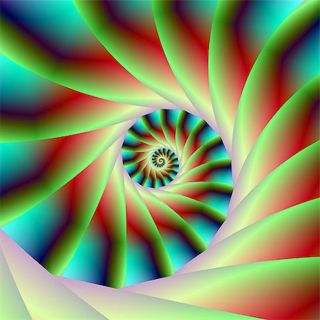 simsearch:400-06699301,k - Digital abstract fractal image with a spiral step design in green, red and blue. Stock Photo - Budget Royalty-Free & Subscription, Code: 400-07306479