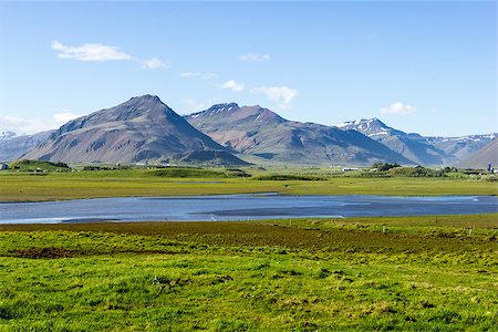 simsearch:400-04083138,k - Beautiful blue lake against mountain background, Iceland, good summer weather Foto de stock - Super Valor sin royalties y Suscripción, Código: 400-07306511