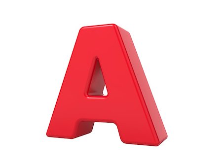 simsearch:400-07306681,k - Red 3D Plastic Letter A Isolated on White. Foto de stock - Super Valor sin royalties y Suscripción, Código: 400-07306642