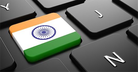 simsearch:400-07297651,k - Flag of India - Button on Black Computer Keyboard. Stock Photo - Budget Royalty-Free & Subscription, Code: 400-07306664